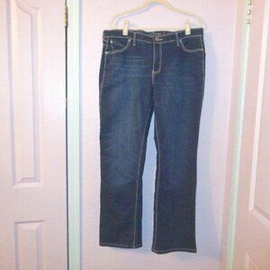 Wrangler Q Ultimate Booty Up Riding Jeans Size 16 Bling Bootcut Stretch Denim